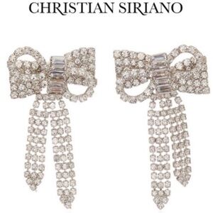 Christian Siriano Silver Bow Earrings